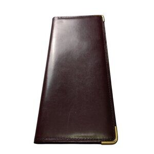 Hazel Business Card Holder Portfolio Brown Leather Vintage USA With Pockets